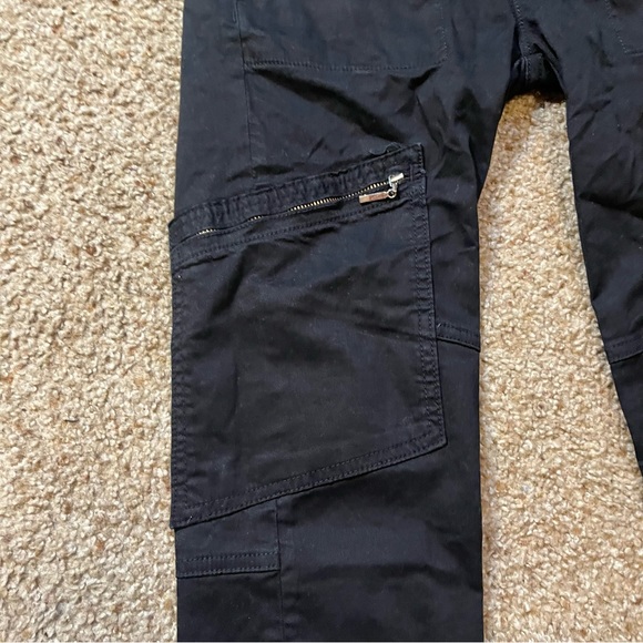 J Brand Ela Mae Cargo Pants Slim Leg Moto Aviator Exposed Zipper Pocket Black 26 - Picture 6 of 11